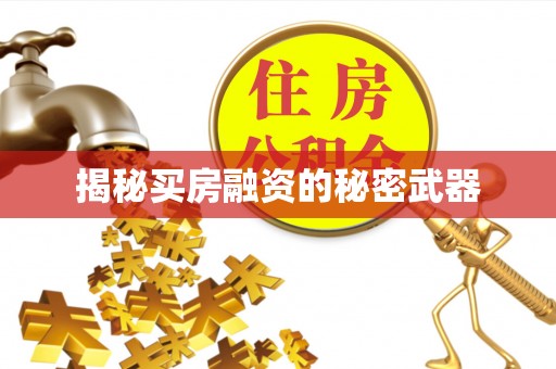 石阡揭秘买房融资的秘密武器