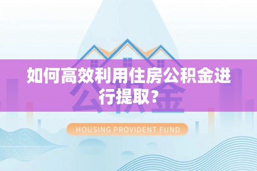 石阡如何高效利用住房公积金进行提取？